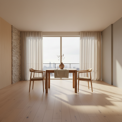 Mesa Comedor Breil en madera de acacia marrón claro marrón claro – Estilo Nórdico