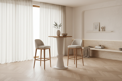 Mesa Bar Kilhe en hierro beige beige – Estilo Contemporáneo