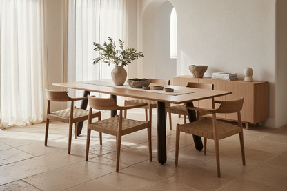 Mesa Comedor Orbe en madera dm marrón claro marrón claro – Estilo Contemporáneo