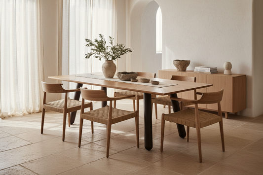 Mesa Comedor Orbe en madera dm marrón claro marrón claro – Estilo Contemporáneo