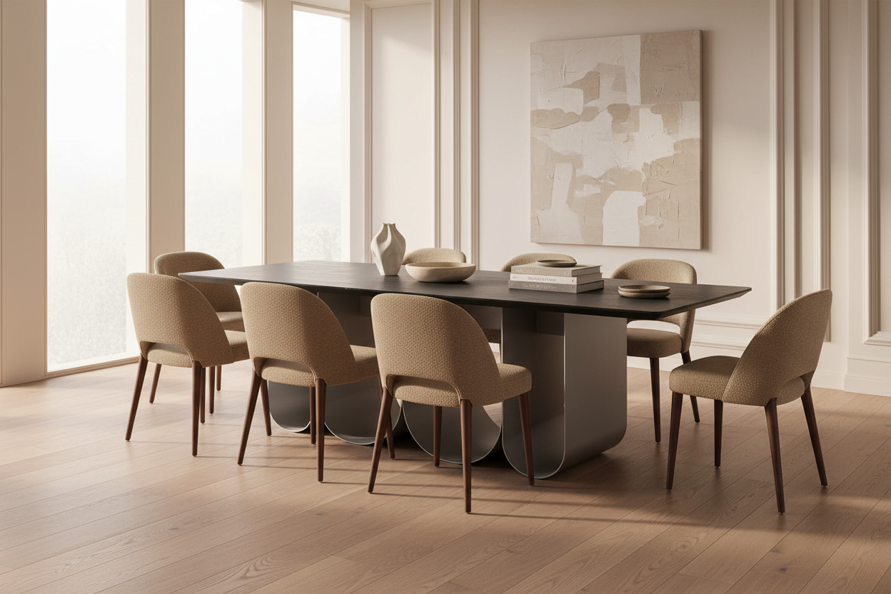 Mesa Comedor Arqa en madera dm marrón marrón – Estilo Contemporáneo