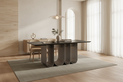 Mesa Comedor Arqa en madera dm marrón marrón – Estilo Contemporáneo