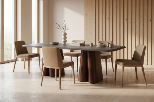 Mesa Comedor Cava en madera dm marrón marrón – Estilo Contemporáneo