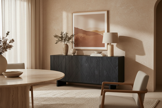 Sideboard Bouloc in Mango Wood Brown Smooth – Contemporary Style
