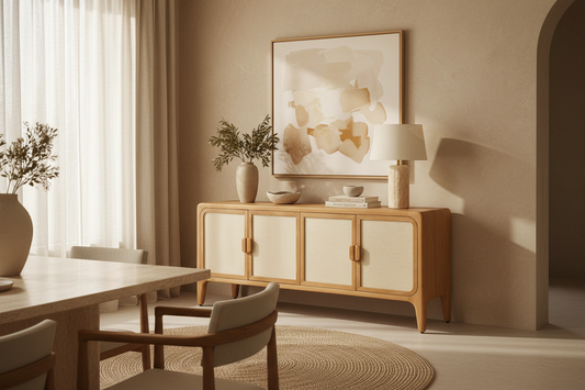 Sideboard Lattes in Mango Wood Brown – Nordic Style