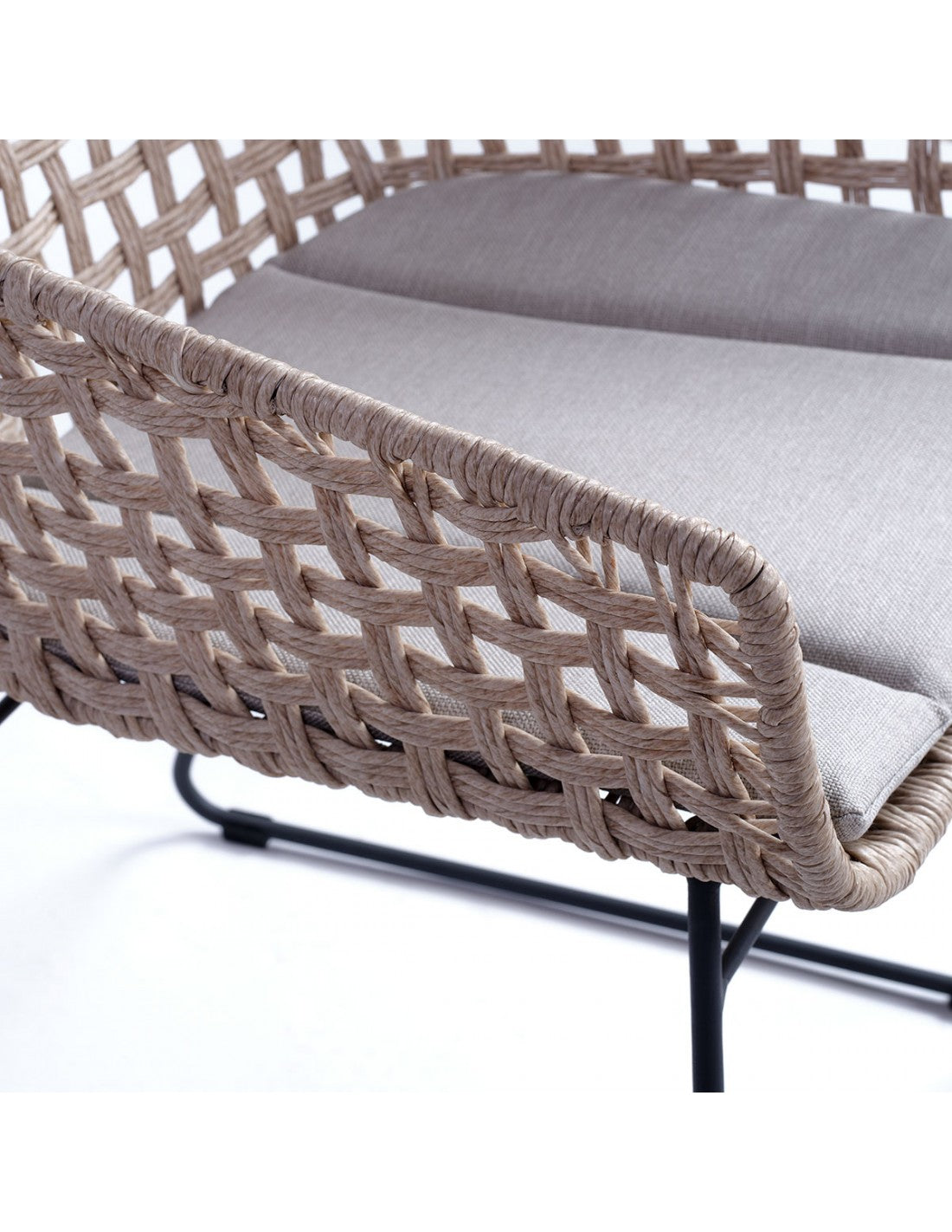 Sillón de comedor ratán sintético, pata metal...