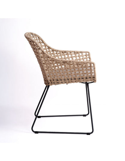 Sillón de comedor ratán sintético, pata metal...