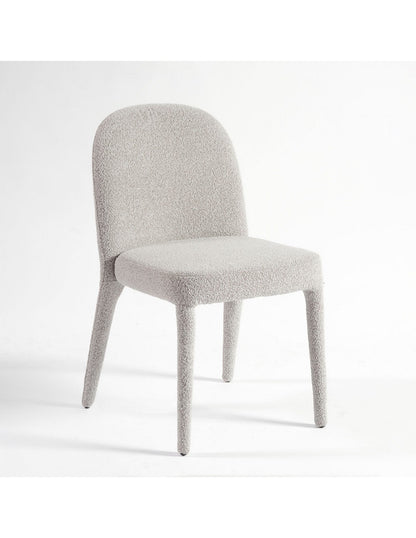 Silla tapizada bouclé grisáceo