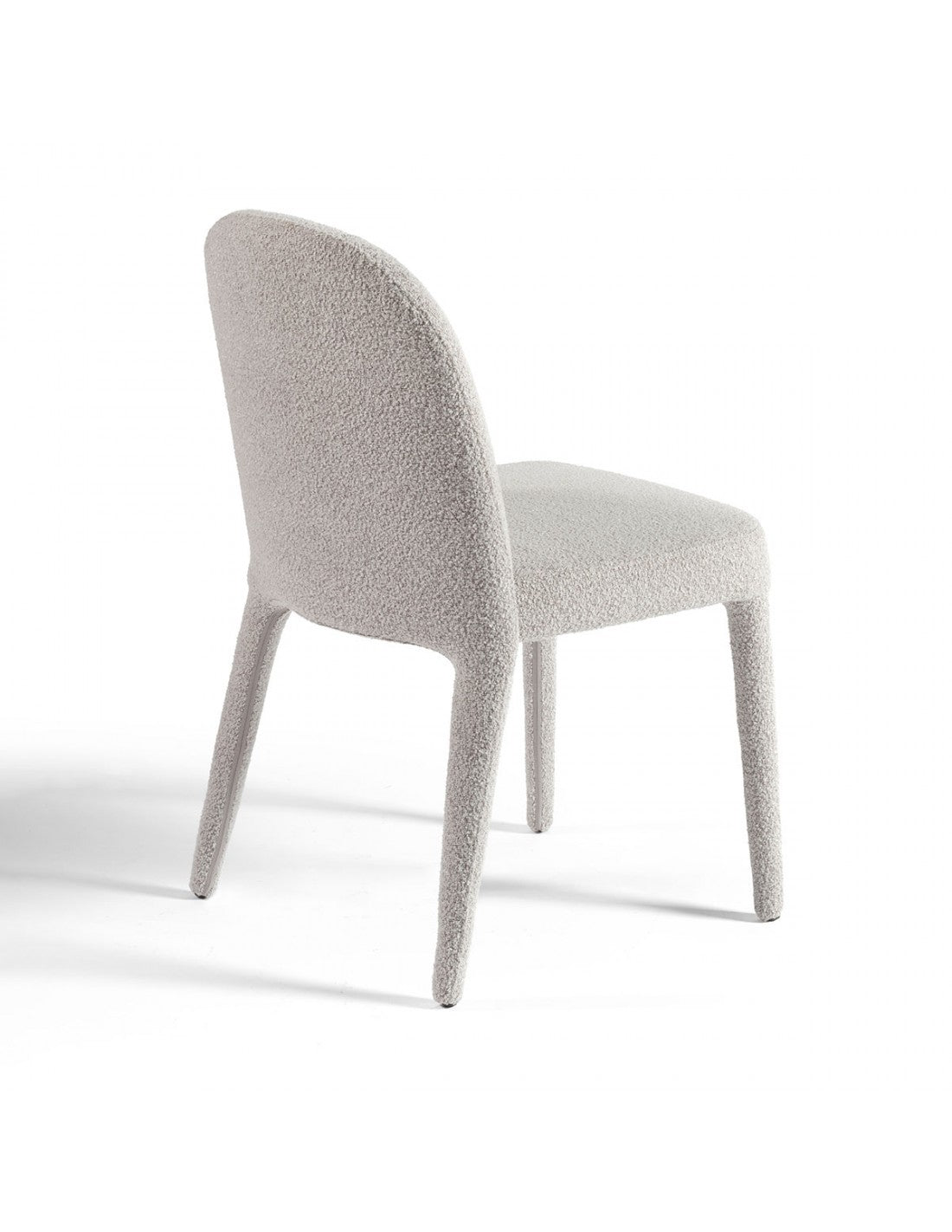 Silla tapizada bouclé grisáceo