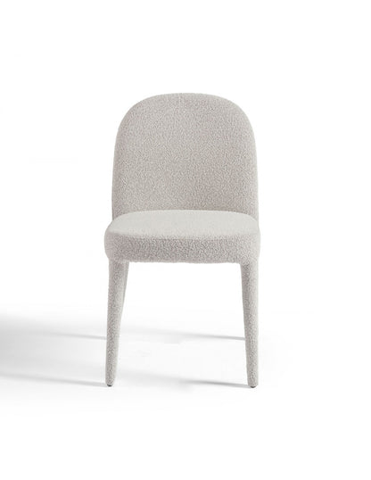 Silla tapizada bouclé grisáceo