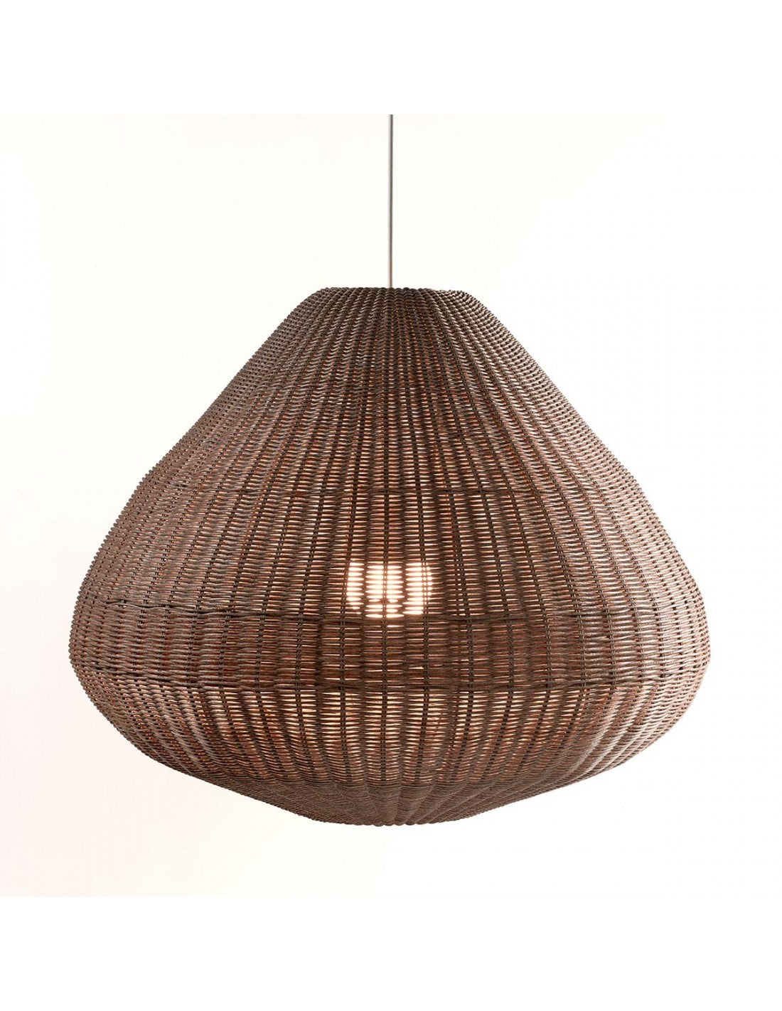 XL rounded synthetic rattan lampshade