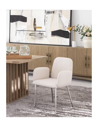Silla gris piedra y pata cromada