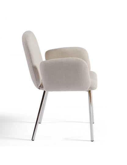 Silla gris piedra y pata cromada