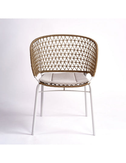 Stackable outdoor chair made of rope...