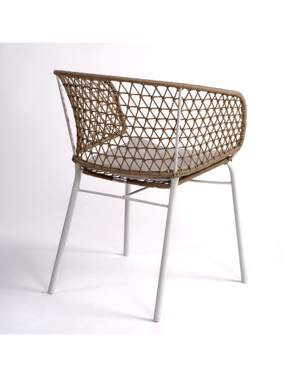 Stackable outdoor chair made of rope...