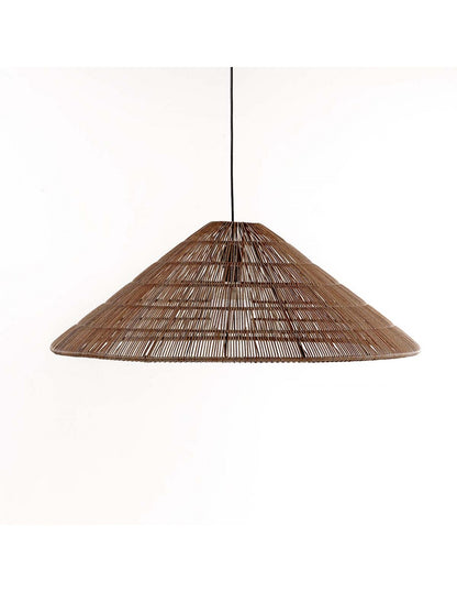 Conical synthetic rattan lampshade