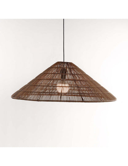 Conical synthetic rattan lampshade