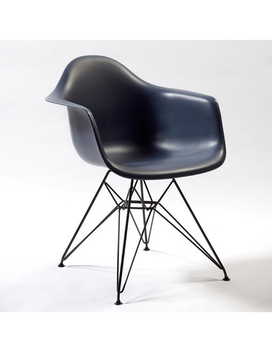 Gray titanium leg armchair