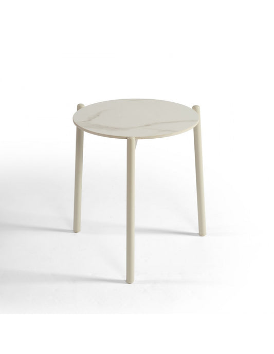 Aluminum and ceramic side table