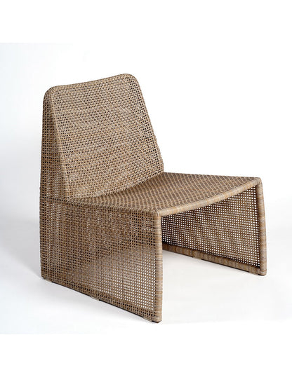 Outdoor synthetic rattan armchair