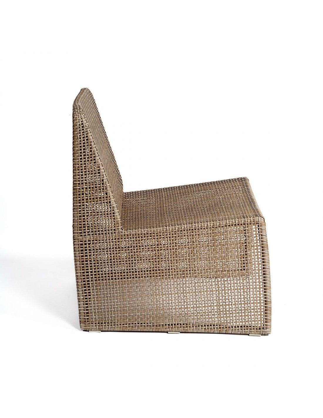 Outdoor synthetic rattan armchair