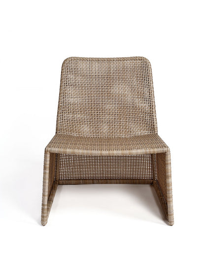 Outdoor synthetic rattan armchair