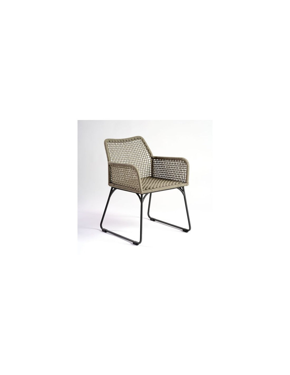 Silla para exterior de cuerda y metal color...
