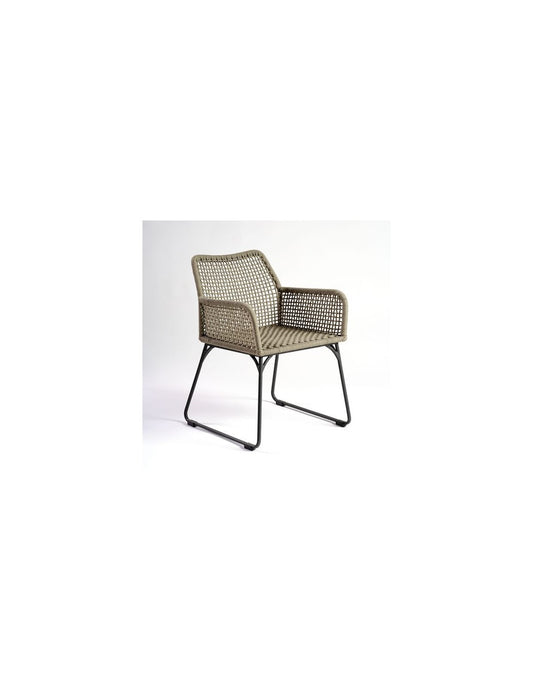 Outdoor chair made of rope and metal...