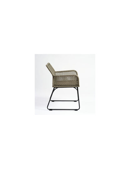 Silla para exterior de cuerda y metal color...