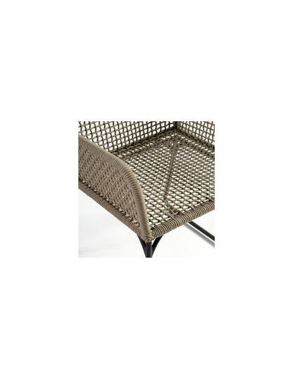 Silla para exterior de cuerda y metal color...