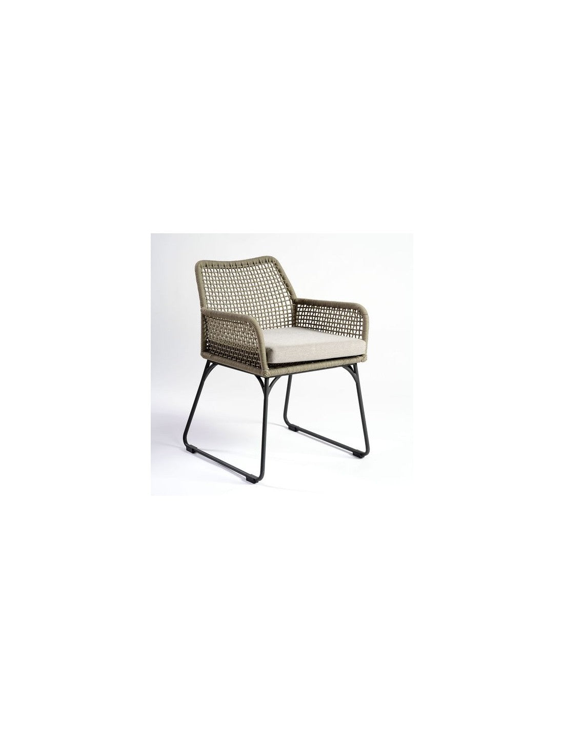 Silla para exterior de cuerda y metal color...