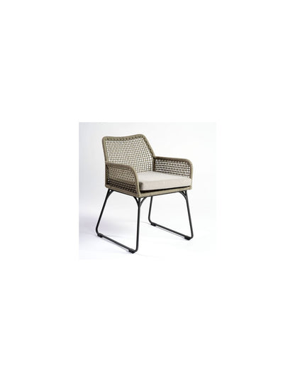 Silla para exterior de cuerda y metal color...
