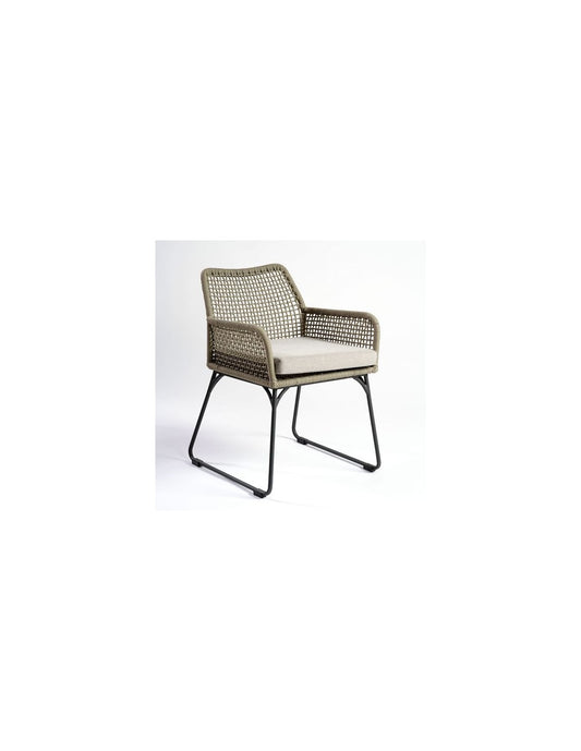 Outdoor chair made of rope and metal...