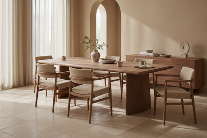 Mesa Comedor Lendine en madera de mango marrón – Estilo Contemporáneo