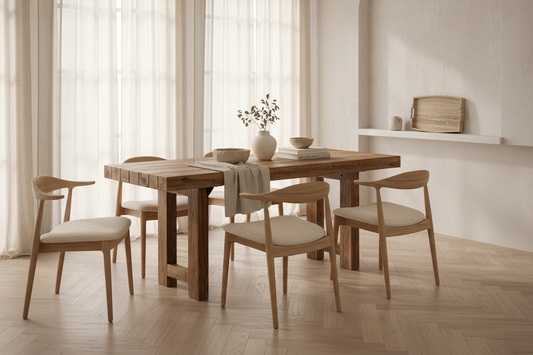 Table Riom in Reclaimed Wood Natural – Contemporary Style