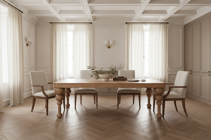 Mesa Comedor Bocksberg en madera de mango marrón claro – Estilo Contemporáneo