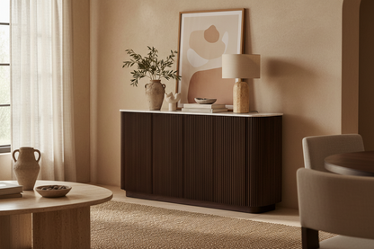 Aparador Kaleh en madera de mango marrón – Estilo art deco