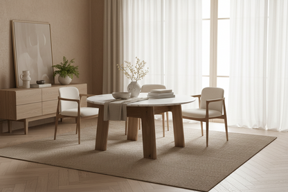 Mesa Comedor Nara en madera de roble marrón – Estilo Contemporáneo