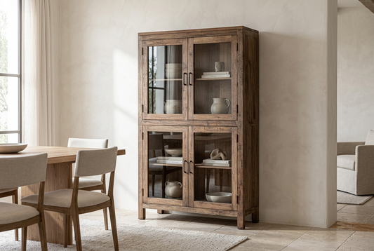 Vitrina Selby en madera recuperada marrón – Estilo rústico