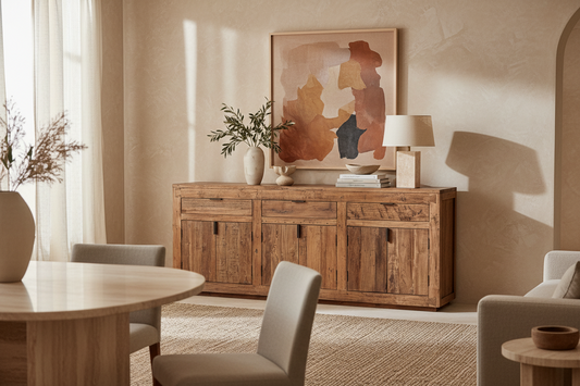 Aparador Selby en madera recuperada marrón – Estilo rústico