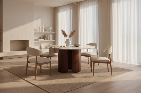 Dining Table Lherm in Porcelain Tile – Contemporary Style