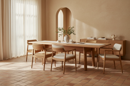Mesa Comedor Nara en madera de roble marrón – Estilo Contemporáneo
