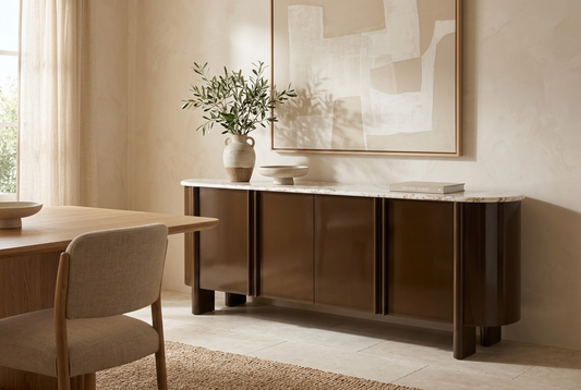 Sideboard Lanxade in Mdf Wood Natural – Art Deco Style