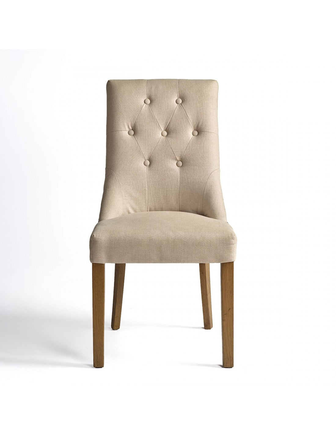 Tacked Linen and Oakwood Chair