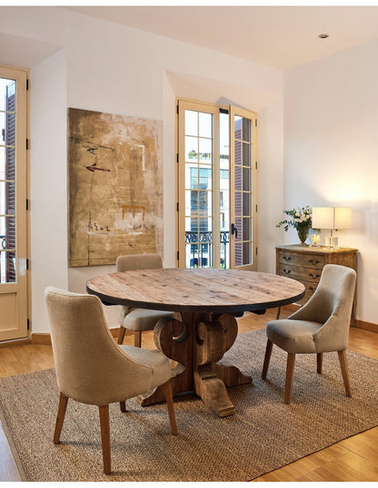 Oakwood and Linen Chair