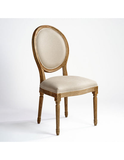 Silla roble natural y lino