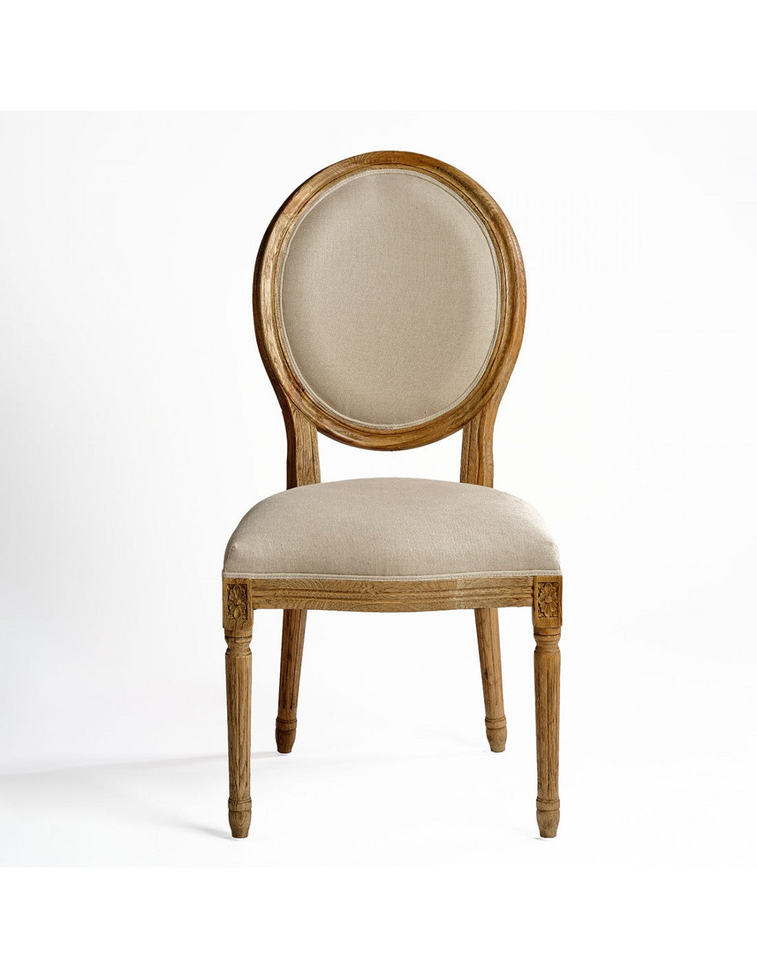 Silla roble natural y lino