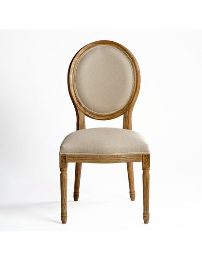 Silla roble natural y lino