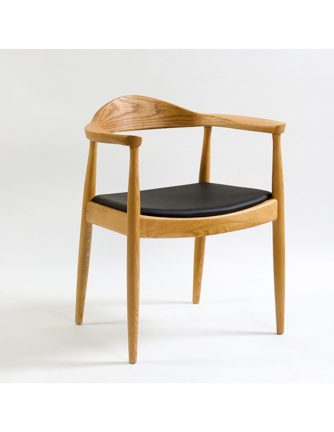 Natural Chair with Black Seat