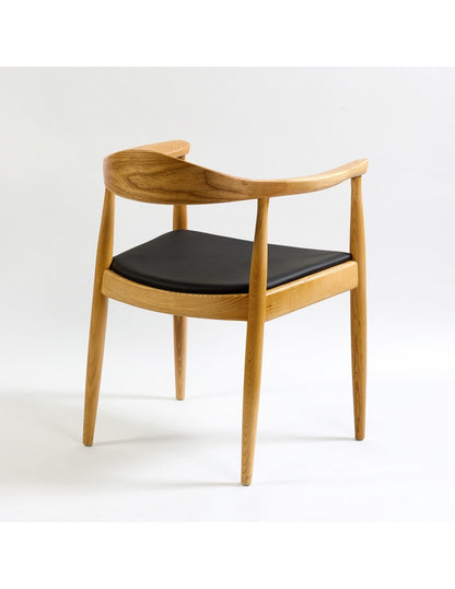 Natural Chair with Black Seat